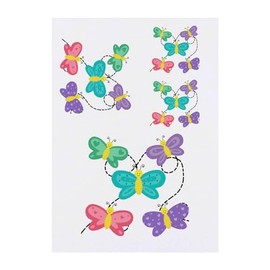 4 x 'Flight of Butterflies' Temporary Tattoos - Water Resistant, Skin-Safe, Non-Toxic Transfers, Mixed Sizes (TO00069220)