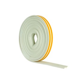 STORMGUARD White 05SR033005MW 5m EPDM 'E' Profile Self-Adeshive Rubber Draught Excluder, L-5 Metres W-9mm H-3mm