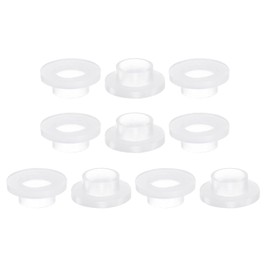 sourcing map 10pcs Flanged Sleeve Bearings 8.2mm Bore 10mm OD 6mm Length Nylon Bushings for Shaft, White