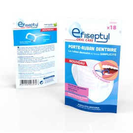 Efiseptyl - Tooth Tape Holder - Sensitive Gums - Ultra Soft - Tight Tooth Spaces - Mint Flavour - Pack of 18