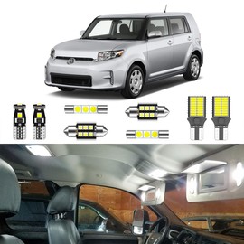 LIGHSTA 6PCS Super Bright White LED Interior Light Kit Package for Scion xB xD 2008 2009 2010 2011 2012 2013 2014 2015 + License Plate Lights and Install Tool