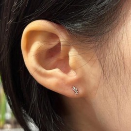 Basic triple stone silver piercing OTEP24714N plating color / 베이직 트리플 스톤 실버 피어싱 OTEP24714N 도금컬러