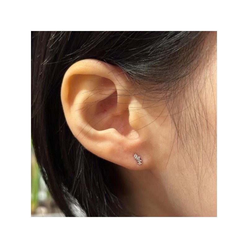 Basic triple stone silver piercing OTEP24714N plating color / 베이직