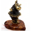 Solid Brass Amber Figurine Hippopotamus Hippo Behemoth ballerina IronWork