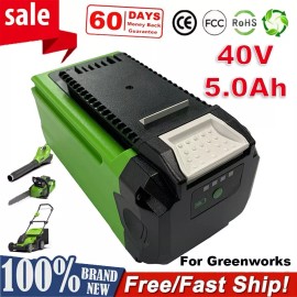 For GreenWorks 40V 5.0Ah For Greenworks G-MAX 40Volt Lithium Battery 29472 29462 29252 Battery