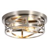 Close to Ceiling Light Fixtures, 2-Light Brushed Nickle Flush Mount