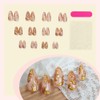 24 Pcs Spring Press on Nails Short Almond,YIHONGYAN 3D Rose