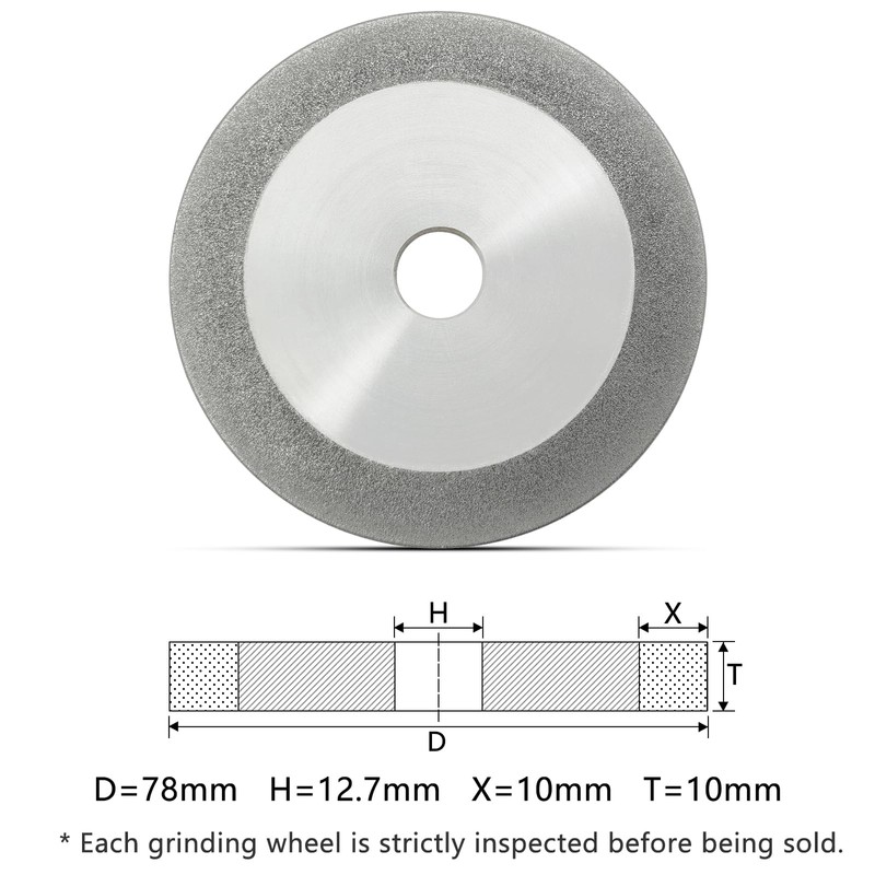3 inch Flat Diamond Grinding Wheel 150 Grit, 1/2" Arbor,