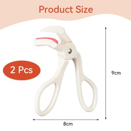 2 Pcs Eyelash Curler, Eyelash Curler Combo Set, Long-Lasting Curl Wide Angle, Detail Eyelashs Curlers, Professional Lash Curlers Makeup Tool, Ergonomic Grip, for Women, Girls(White)