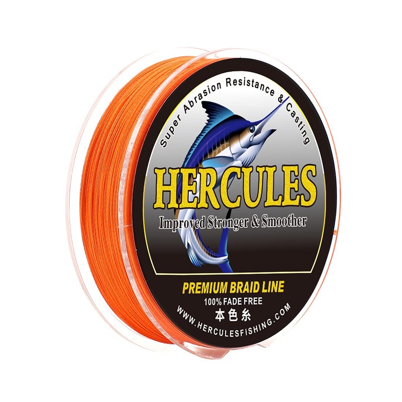 HERCULES Fade-Resistant Braided PE Fishing Line, 4 Strands, Long Casts,