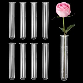 EXIN DEHCEN Pack of 8 Water Tubes for Flowers, Plastic Flower Tubes, Transparent Flower Tubes, Vase Arrangement for Hydroponic Plants Flowers, Transparent