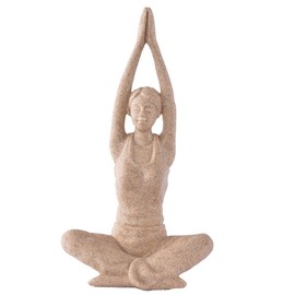 ANCLLO Statues Sculpture Figurines Statuettes, Creative Resin Sideways Prayer Yoga Girl Character Figurines Collectible for Indoor Living Room Office Home Decor #12091