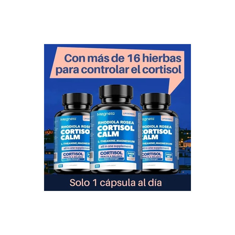 2x Magnesio Rhodiola Y L-teanina Anti Estrés 60 Caps