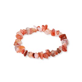 Carnilean Crystal Bracelet for Women Handmade Natural Gemstone Bracelet Red Carnelian Round Beads Stretch Healing Bracelet (carnelian)
