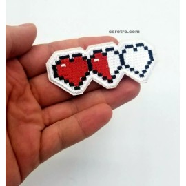 csretro Zelda 8 bit Heart Health Bar Video Game retro video game Iron on Patch Applique