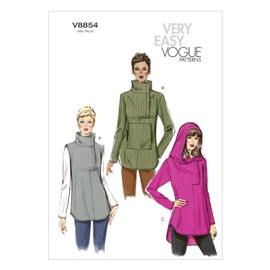 VOGUE PATTERNS V8854 Misses' Tunic Sewing Template, Size ZZ (LRG-XLG-XXL)
