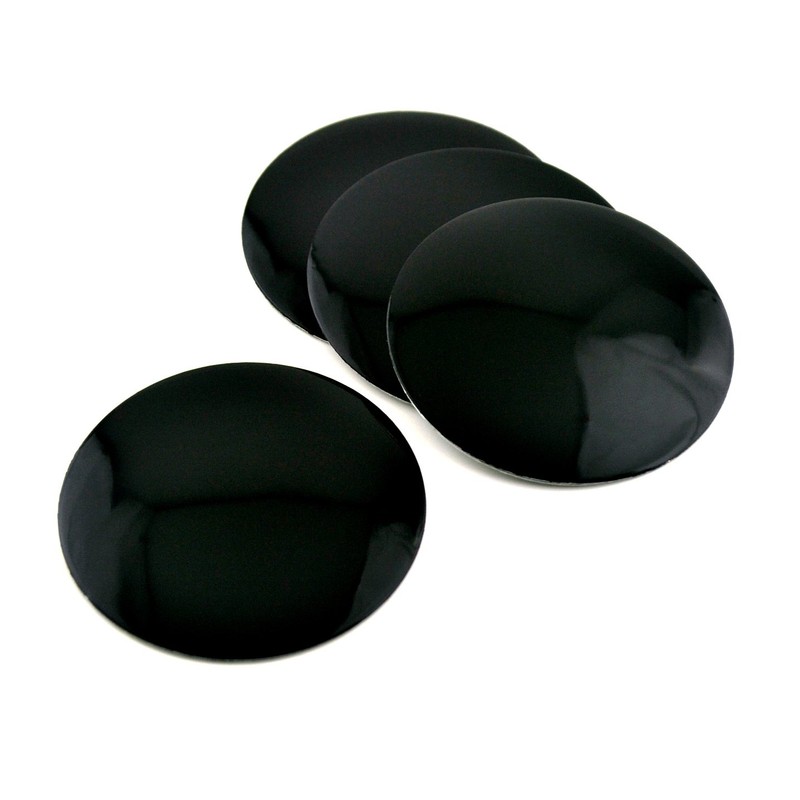 RTRHINOTUNING 4pcs 56mm/2.2in Wheel Center Caps Stickers Black Aluminum Alloy