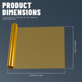 RGOAANC 12×48 Inches Car Light Tint Film, Light Self-Adhesive Tint Film, Auto Taillight Vinyl Wrap Film, Car Accessories Light Headlight Cover Protection Film Universal for Vehicles (Gold)