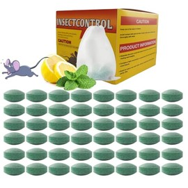 Mice Repellent Ball Peppermint & Lemon Oil House Backyard Basement Car RV Boat Mouse Deterrent for Indoor/Outdoor, Natural Ingredients Rat Repellent Balls (48)