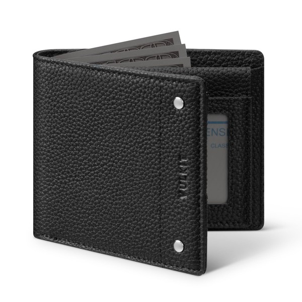 VULKIT Men's Bifold Wallet Genuine Leather Wallet RFID Blocking with