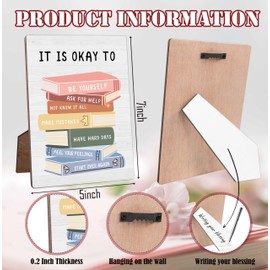 It Is Ok To Inspirational Quotes Office Decor Classroom Decor, 5x7" Wooden Sign for Wall and Desktop, Motivational Wall Decor for Home Bedroom, Therapy Office Decor, Inspirational Gifts for Women