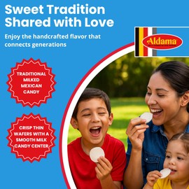 ALDAMA Mini Obleas Milk Candy Wafers – Traditional Mexican Cajeta Wafer Candy, Individually Wrapped (3-Pack, 20 Piece Per Pack)