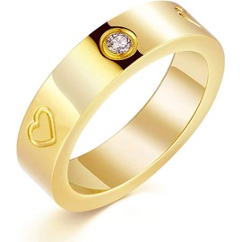 aesdox Love Ring 18K Gold/Silver/Rose Plated Cubic Zirconia Ring, Promise Ring, Wedding Ring Band Jewellery Gifts for Women Girls, Crystal, Cubic Zirconia