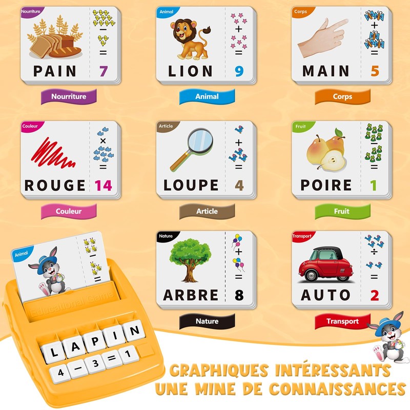 Joozmui Jeu Éducatif 2 en 1 sur Chiffres et Lettres