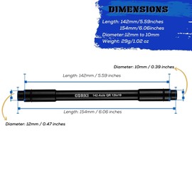 Corki Cycles 12 to 9/12 to 10mm QR Adapter Thru Axle Hub Quick Release 100/135/142/148mm Bicycle Front Wheel Hub Adapter