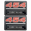 2X 454 Cubic Inch Emblem 3D Badge Valve Cover Metal