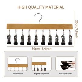 SUNTRADE 10 Clips Legging Organizer for Closet,360° Rotating Space Saving Hanging Clothes Organizer for Closet Organizers and Storage (Beige)