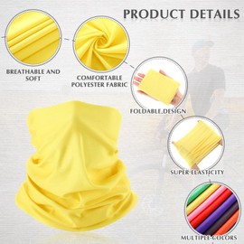 Bonuci 100 Pcs Neck Gaiter Bulk Seamless Neck Gaiter Face Coverings Breathable Elastic Headwear Bandana for Women Men(Bright Color,Multicolor)