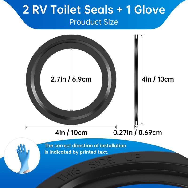 RV Toilet Seal 2-Pack, Flush Ball Seal Gasket Replacement for