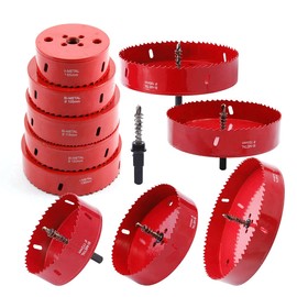 TUNEZ M42 Bi-Metal 145 mm Hole Saw Set, Hexagon Arbor, Wood, Metal, Plastic, 5-23/32"