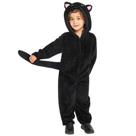 MUXIU Black Cat Cosplay, Children's Kigurumi, Halloween, Costume, Cute, Popular, Animal, Cat, Kids, Boys, Girls, Parties, Events, Cultural Festivals, Recitals, Stage, Performance Clothes, Unisex (XL)