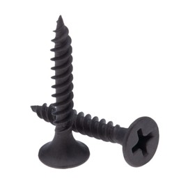 3.5 x 51 mm Drywall Black Screws, Plaster Hoods, Self-Tapping Phillips Countersunk Head, Fine Thread, Sharp Tip, Phosphate Screws for Plasterboard on Metal Bolts, Steel Profile (30 Pieces)