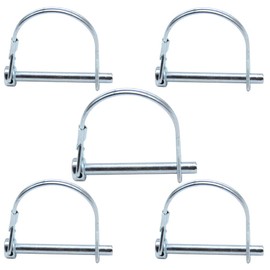 CEEYSEE 5Pcs Shaft Locking Pin 1/4”Trailers Lock Hitch Lock Pin Zinc Plated Carbon Steel Round Loop Safety Wire Lock Pin Length 2-11/64" for Farm Trailers Trolley Wagons Lawn Garden Towing(D-6x55mm)