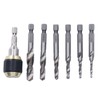 7Pcs/Set Spiral Combination Tap High Speed Steel 1/4in Hex Shank