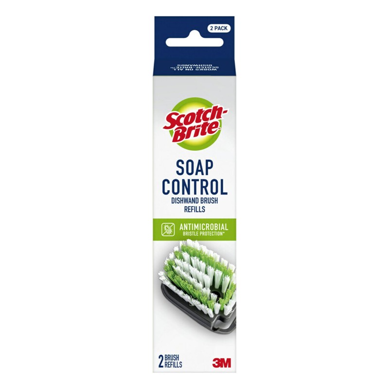 Scotch-Brite Soap Control Dishwand Brush Refills, Non-Scratch Scrub Brush Heads,