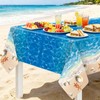 Herytem 3-Piece 54 x 108 Inch Summer Beach Plastic Tablecloth