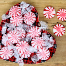 Starlight Peppermint Candy Bulk – 56 Individually Wrapped Red & White Mints, Kosher Hard Candy Made with Real Peppermint Oil – Christmas & Holiday Party Candy (12 oz)