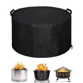 SheeChung Fire Pit Cover Round for Solo Stove Yukon 27"-29",Waterproof Smokeless Fire pit Cover,Outdoor Yukon Shelter 600D Polyester Cover,Fits for Gas/Table/Bowl Fire pits 29"D x 18"H