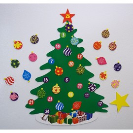 15.75"- 26 Piece Magnetic Christmas Tree Advent Calendar