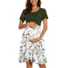 WOOXIO WOOXIO Women's Short Sleeve Maternity Dress Patchwork Pregnancy Clothes