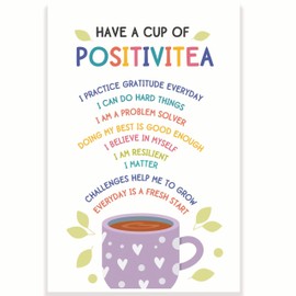 Have A Cup Of Positivitea Classroom Poster - Positive Inspiring Motivational - Affirmations - 12 x 18 Inch - Classroom Decor - Classroom Must Haves - Back To School Decor - CPS0150