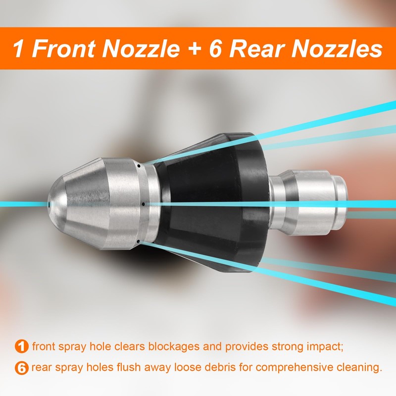 sourcing map Pressure Washer Sewers Nozzle 1/4" Quick Connect 5000