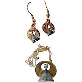 TCB Creations Classic Sci-Fi Trek Vulcan IDIC Symbol Pendant Necklace and Earrings Set