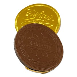 Foiled Again! Chocolate Diwali Coins - Belgian Milk Chocolate Coins - Bright, Colorful Foils - Elegant Diwali Designs - Sealed, Resealable Bag - 1 pound