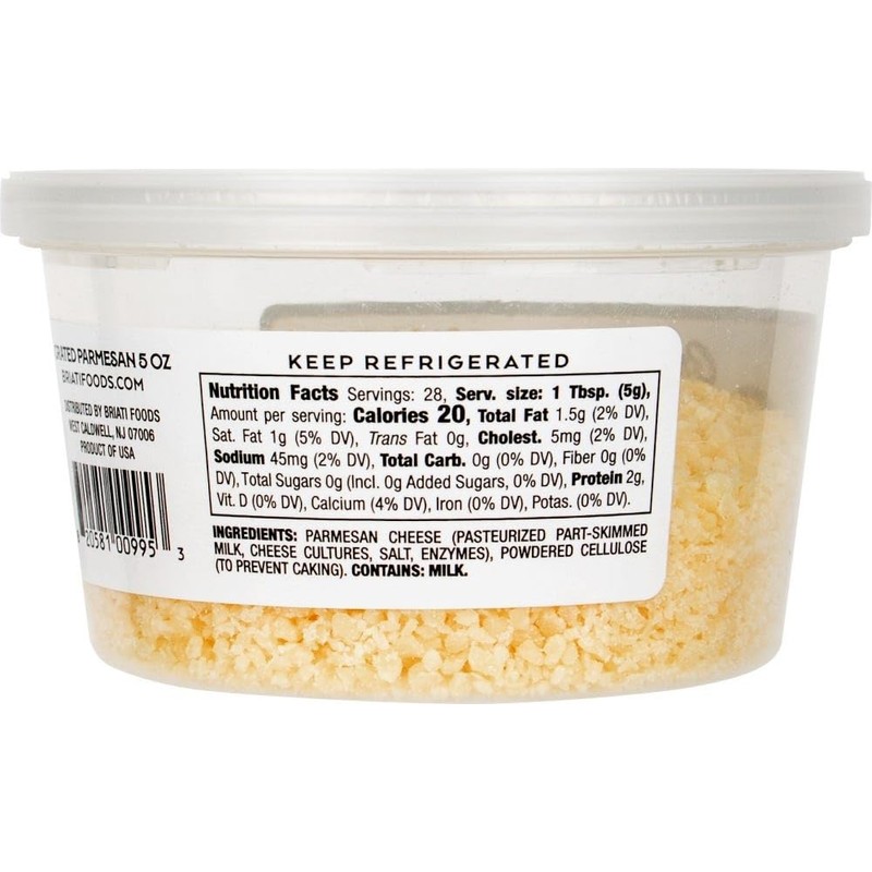 Briati Grated Parmesan Cheese - Case of 12 x 5oz