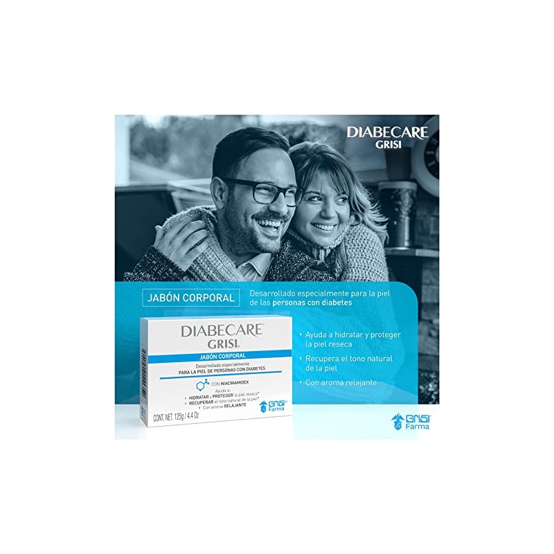 Grisi - Diabecare, Jabón Corporal para Piel Diabética, Niacinamidex, 125
